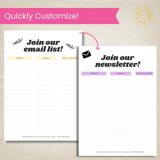 Email Sign Up Sheet